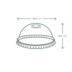 Cupolini in PLA con foro per bicchiere Linea Slim ø 7,6 cm