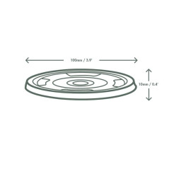 Coperchi Biodegradabili in PLA con taglio per bicchiere Linea