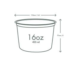 Contenitori da asporto tondi per alimenti 450 ml in PLA