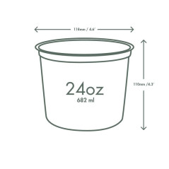 Contenitori asporto cibo tondi 680 ml in PLA