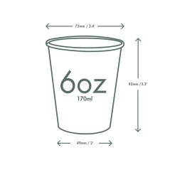 Bicchieri biodegradabili in carta+PLA 175ml ø 7,2