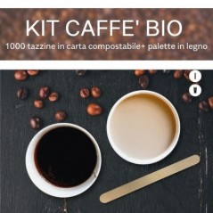 Kit Caffè 1000 Tazzine compostabili e Palette Ecosostenibili