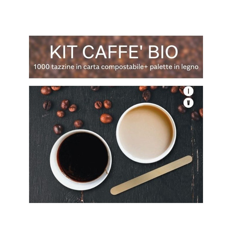 Kit Caffè 1000 Tazzine compostabili e Palette Ecosostenibili Offerta Super!