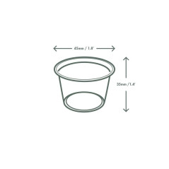 Bicchierini assaggi / snack / salsine 30 ml in PLA.