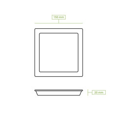 Piatti quadrati biodegradabili in foglia di palma 15x15cm