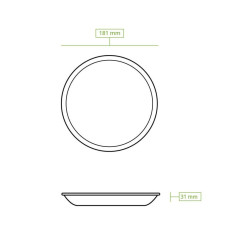Piatti biodegradabili in foglia di palma ø 18 cm