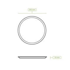Piatti piani biodegradabili in foglia di palma ø 25 cm