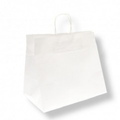 Sacchetti/Shoppers in Carta Colore:Bianco 32+21x28,5cm