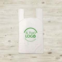 Shopper compostabili personalizzati con logo 2 colori