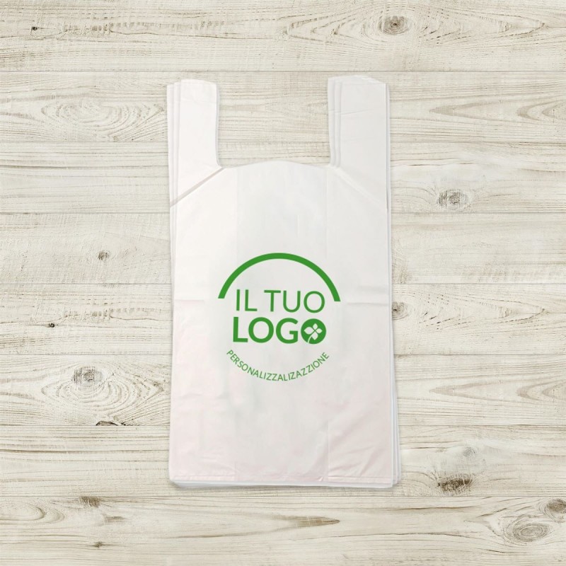 Shopper compostabili personalizzati con logo 2 colori