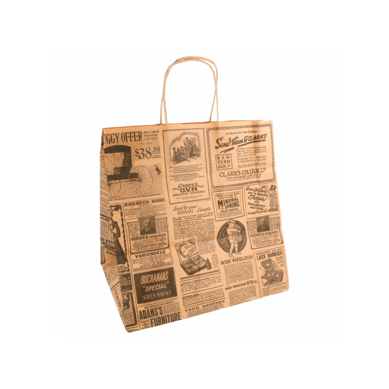 Sacchetti/Shoppers 26+20x27 cm Stampa Newspaper