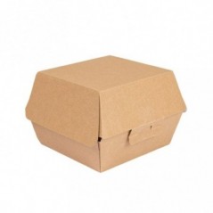 Scatole per take away hamburger cm 13x12,5 h9 in cartone avana